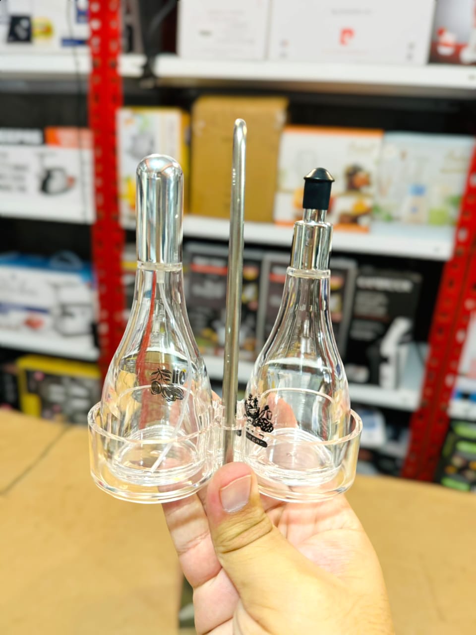 2 pcs Acrylic Oil & Vinegar Bottle Set