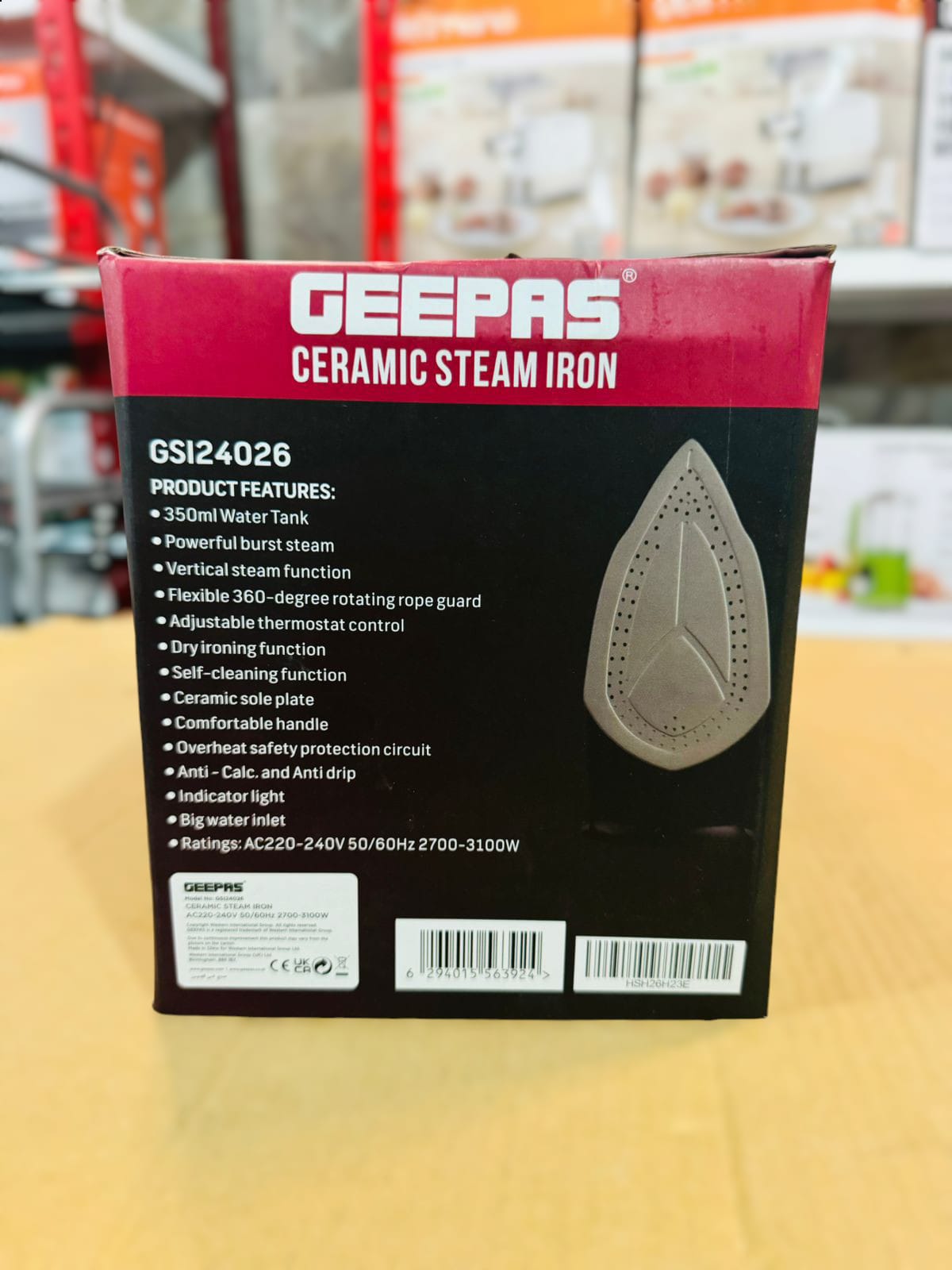 GEEPAS 3100W Ceramic Steam Iron-24026